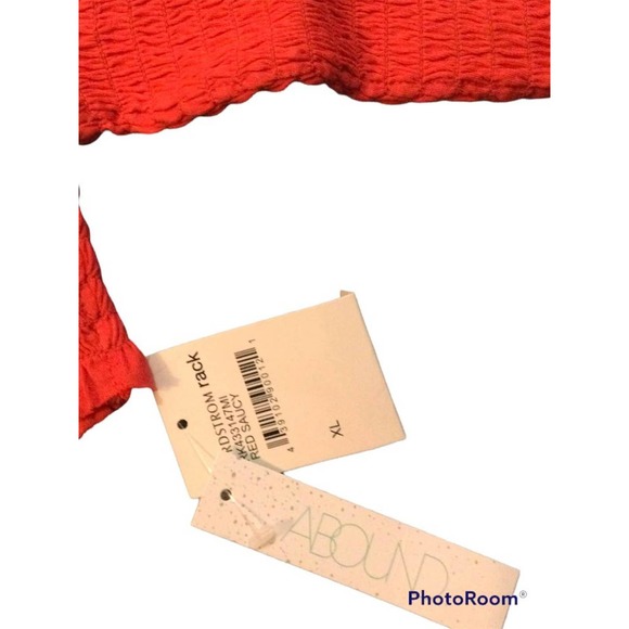 ABOUND Womens Cringed On/Off Shoulder Top In Watermelon Size XL - Picture 4 of 7